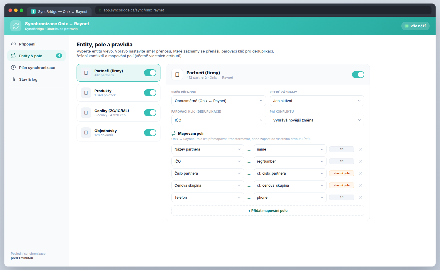 Bidirectional sync of Onix with Raynet CRM